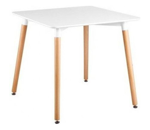 Mesa Eames Cuadrada 80cm Patas De Madera Calidad Premium