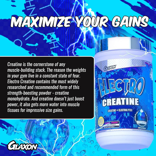 Glaxon Electro Creatina Monohidrato En Polvo Con Electrolito