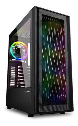 Gabinete Gamer Atx Sharkoon Rgb Wave 4 Ventiladores + Vidrio