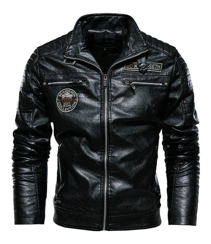 Chaqueta Cuero Pu Para Hombre Talla Grande Traje Motocicleta