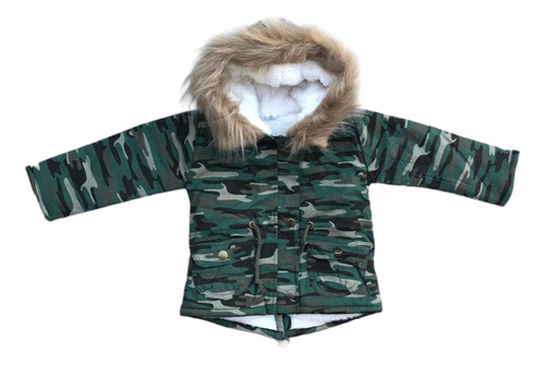 Campera Parka Bebé Forrada Corderito Suave