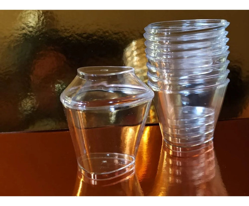 Set 24 Vasos Postre 80ml Triangular Reposteria Desechable