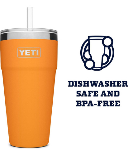 Vaso Yeti Rambler 750 Ml Aislada Con Popote, King Crab