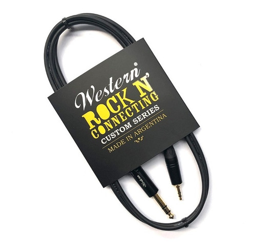 Imagen 3 de 10 de Cable 1,5m Audio Trs Mini Plug - Plug 6,5 Western Miniptrs15