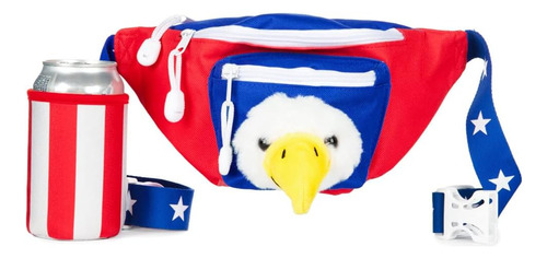 Tipsy Elves Bald Eagle Fanny Pack Con Portabebidas Desmontab