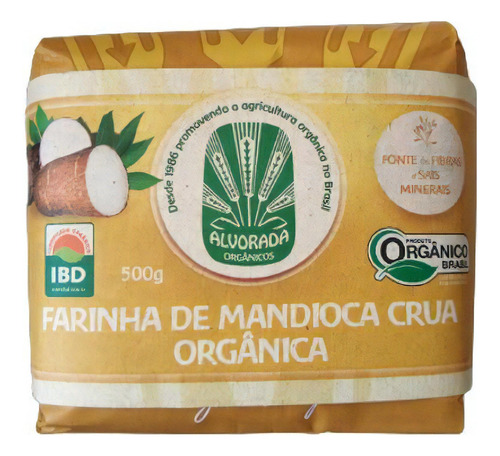 Kit 2x: Farinha De Mandioca Branca Orgânica Alvorada 500g