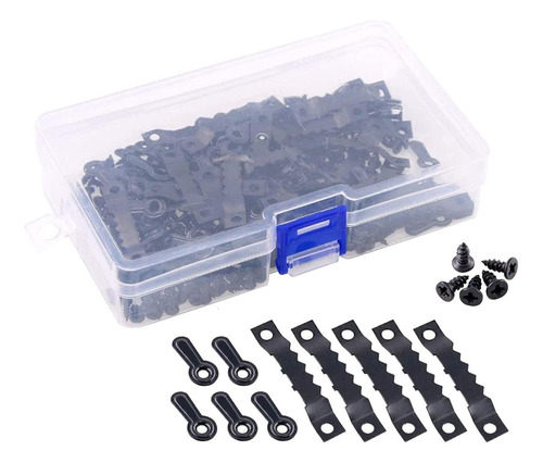 400pcs / Set Kit De Colgadores De Cuadros Negros De Metal