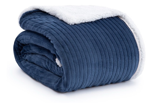 Frazada King Alcoyana Coral Fleece Reverso Y Borde Corderito