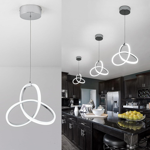 ''lámpara Colgante Led 16w, Altura Ajustable, Moderna Para C