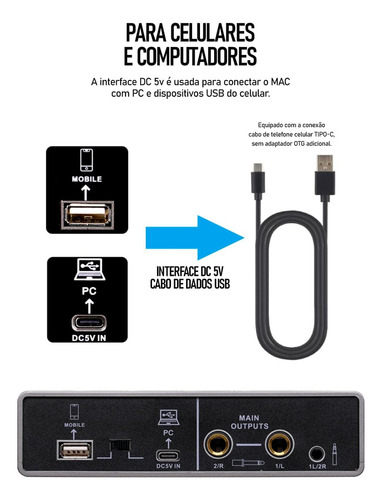 Usb2.0 Interface De Áudio Q-16 Placa De Som Versão 2025