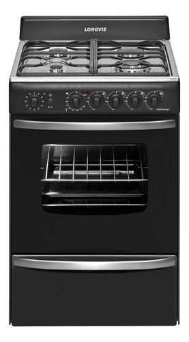 Imagen 1 de 3 de Cocina Longvie Eurodesign 19501G multigas 4 hornallas grafito 220V puerta con visor 74L
