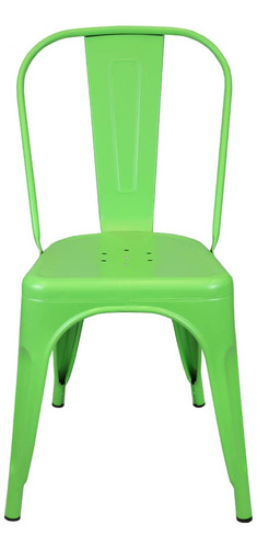Kit 2 Cadeiras Design Tolix Iron Industrial Diversas Cores Estrutura Da Cadeira Verde