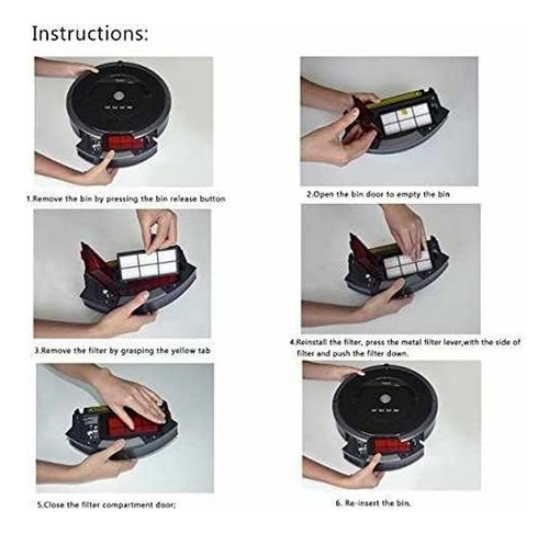 Filtro Hepa De 11 Piezas Para Filtros Irobot Roomba Para Asp