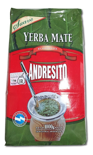 Yerba Mate Andresito Tradicional Suave 1kg X10 Unidades