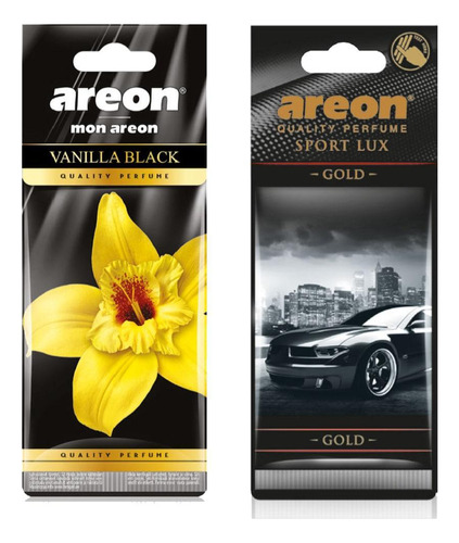 Kit 2 Perfumes Carro Cheirinho Areon Vanilla Black, S.l.gold