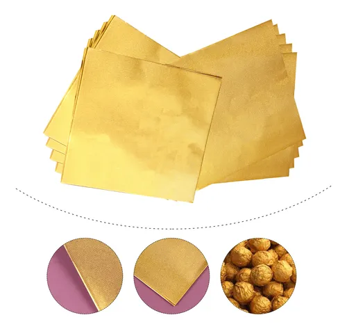 Papel Para Envolver Chocolates, Papel De Aluminio Dorado, 60