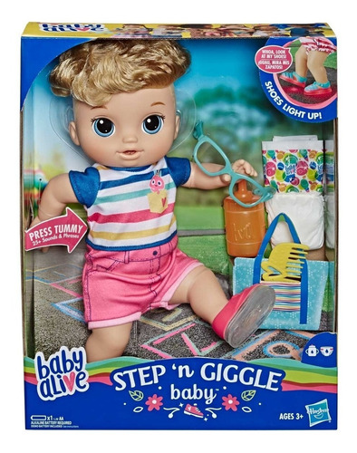 Imagen 2 de 3 de Baby Alive Muñeco Bebé Pasos Y Risas Rubio Hasbro E5244