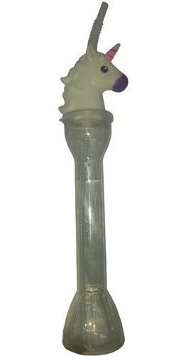 Vaso Largo Botella Con Tapa Y Sorbito Unicornio - Infantil