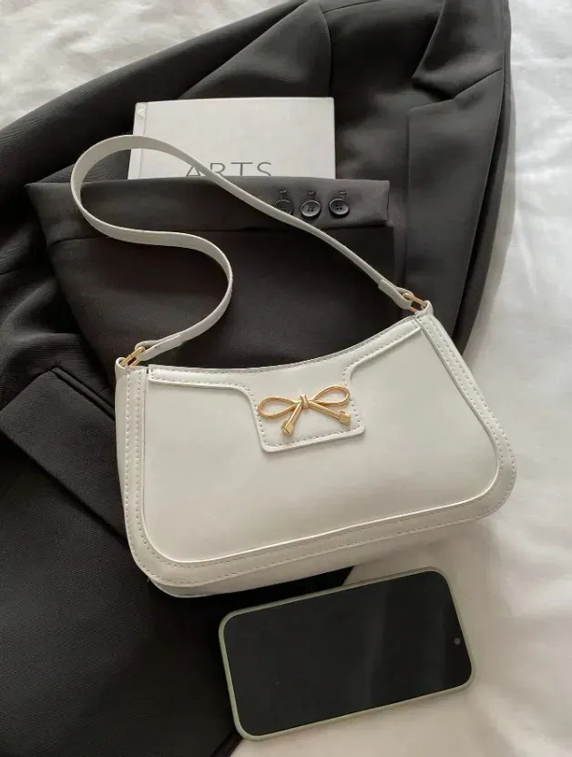 Skysoul Bolsos Mujer Bolsas de Mujer Bolsos Dama | Bolso de Hombro Pequeño con Lazo | Diseño Elegante para Uso Diario Trabajo y Salidas | Bolsa Casual Estilo Vintage para Mujer | C