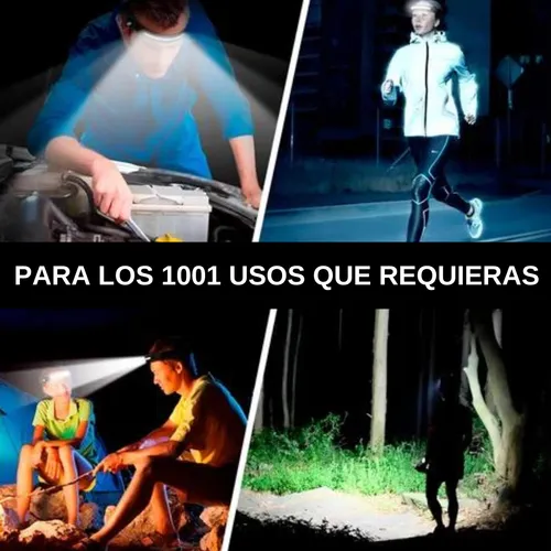 Linterna Vincha Minero Luz Recargable Usb Con Sensor 2 Luces