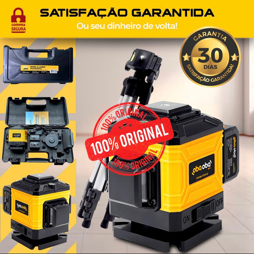 Nível A Laser 360º Verde 12 Linhas 3d Com Tripé Profissional