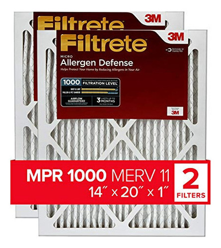 Filtrete 14x20x1 Filtro De Aire, Mpr 1000, Merv 11, Micro Al