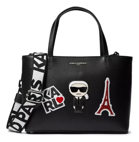 Tote Karl Lagerfeld Mediana Con Strap Original A Msi