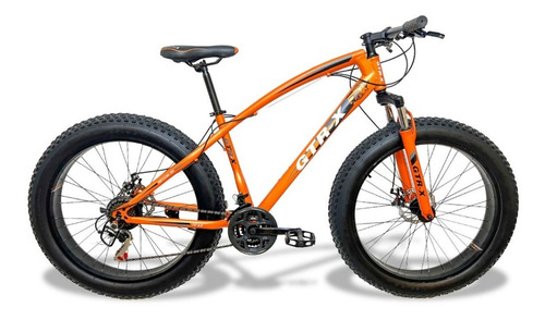 Bicicleta  fat bike Fat Sports Fat Bike aro 26 21v freios de disco mecânico cor laranja com descanso lateral