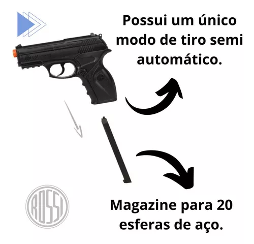 Pistola De Pressão C11 Co2 Rossi Wingun 6mm