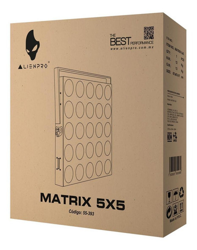 Imagen 3 de 5 de Luz Efectos Led Alienpro Matrix 5x5 10w Rgb - S002