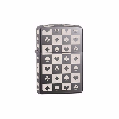 Encendedor Zippo 29082 Card Suits Black Ice Lelab 28016