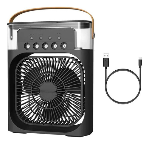 Ventilador humidificador portátil, aire acondicionado de escritorio, negro