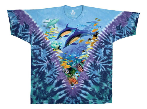 Camiseta Liquid Blue Caribbean Treasure Para Hombre, Teñido 