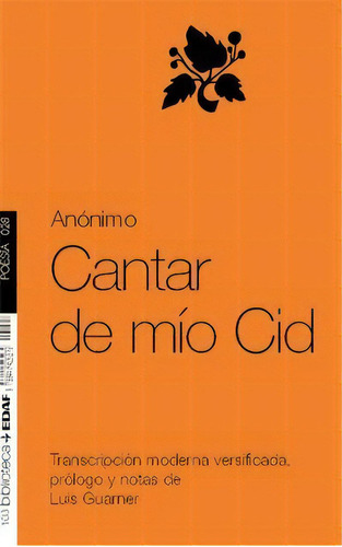 El Cantar Del Mio Cid - Anonimo, De Anónimo. Editorial Edaf En Español