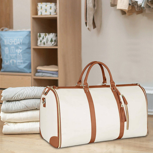 Bolso De Mano Para Ropa, Bolsa De Lona Grande De Cuero Para