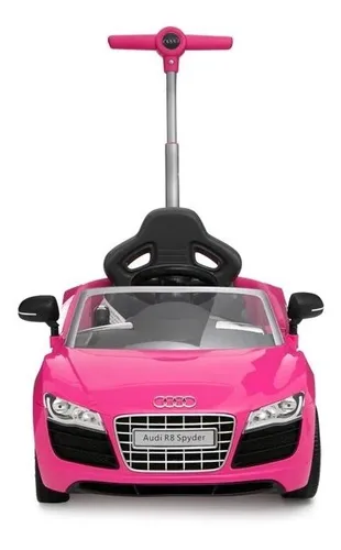 Montable Push Car Audi Rosa Con Barra De Empuje Prinsel Cuotas