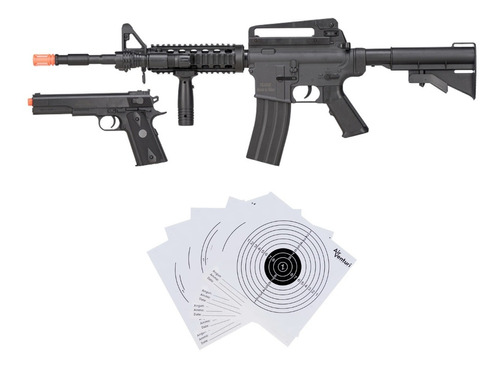 Combo Rifle Y Pistola 6mm Airsoft  Resorte Targets Xtc