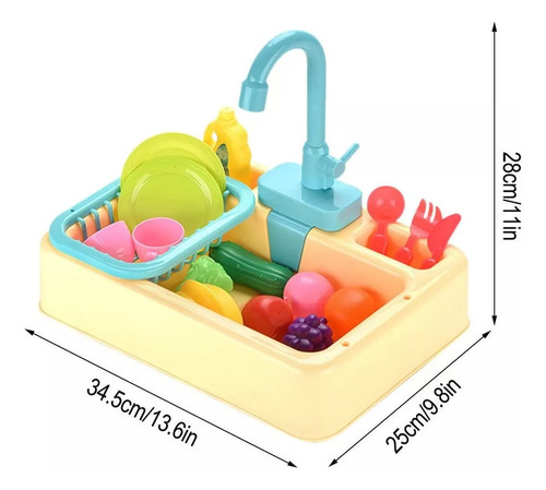 Fregadero De Cocina U Toy 19pcs Con Agua Corriente