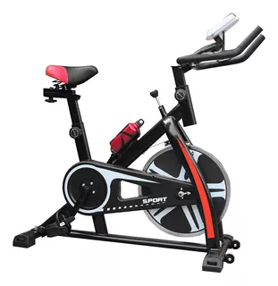 Bicicleta Ergométrica Social Fit Premium Para Spinning Cor Preto E Vermelho