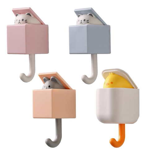 Qeosvve Paquete De 4 Ganchos Para Llaves De Gato Para Pared,