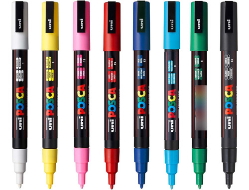 Uni Posca Pc-3m - Marcadores De Pintura Base De Agua, P...