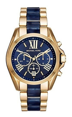 Promocion Reloj Michael Kors Bradshaw Azul Mk6268 Mujer Nuev