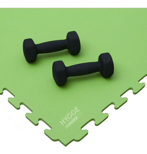 Piso Goma Eva Encastrable Con Bordes Fitness 1x1mts X10mm