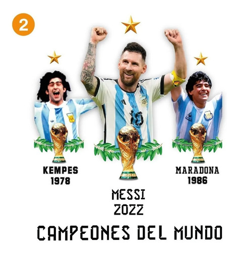 Messi Diego Kempes Copa Calco Frase Campeon Mundo 2022 X 2 U