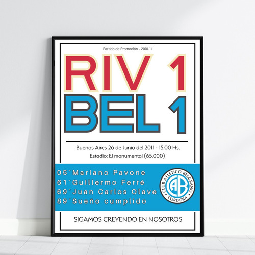 Cuadro Camiseta Futbol Belgrano Cordoba Ideal Regalo 05
