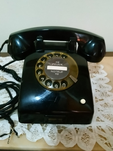 Telefono Antiguo De Disco Negro Vintage. 