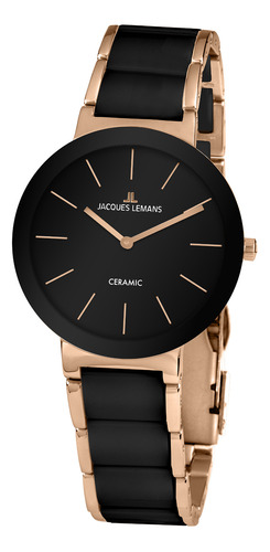 Reloj Jacques Lemans 42-8c Ceramic Cáratula Negra Con Detall