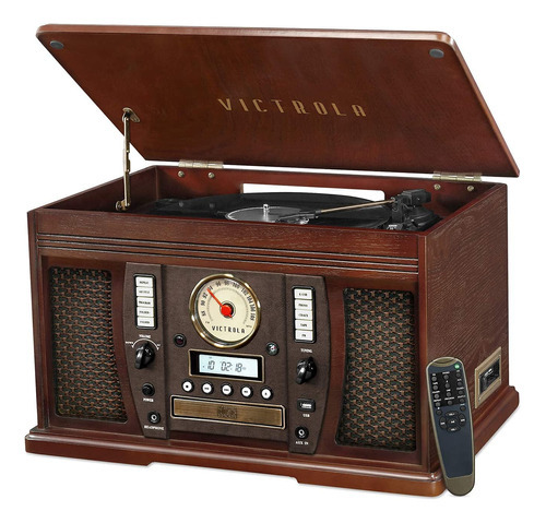 Tocadiscos Victrola Caoba Navigator 8 En 1 Bluetooth Color Espresso