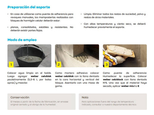 Mortero Celublock 30kg Para Ladrillo Retak