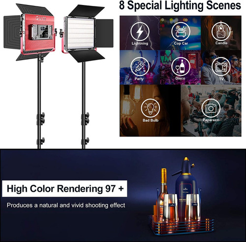 Kit Iluminación Gvm 1200d Rgb Led 50w Pack De 2 Nuevo!!!
